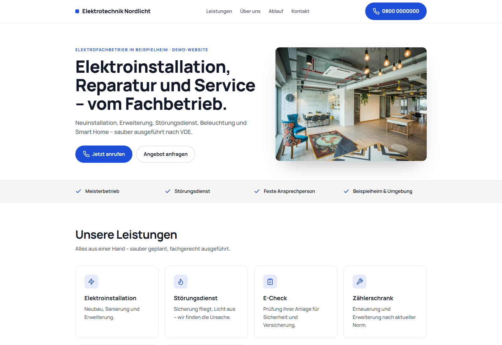 Generated business website
